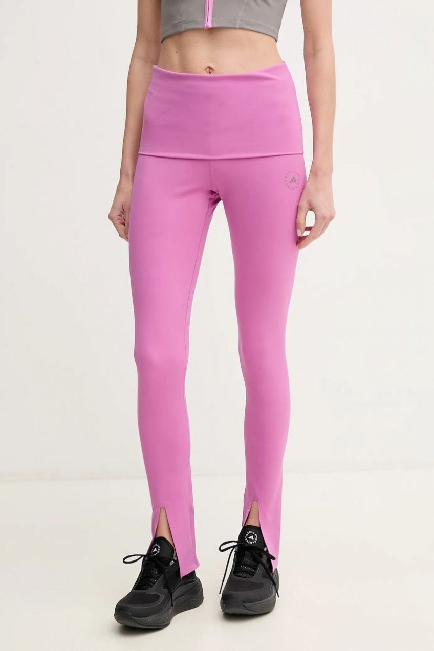 Tréningové legíny adidas by Stella McCartney fialová farba, jednofarebné, JJ1629