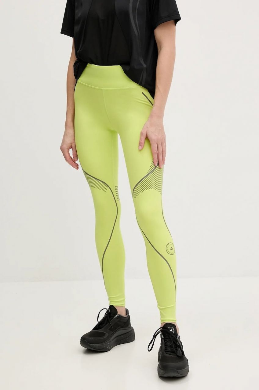 Tréningové legíny adidas by Stella McCartney TruePace zelená farba, s potlačou, JJ0132