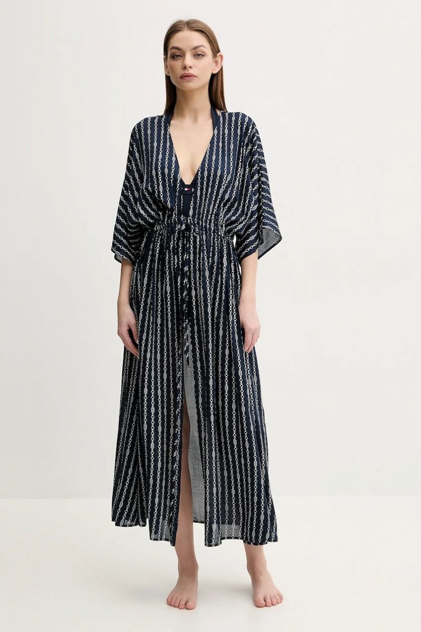 Plážový odev Tommy Hilfiger tmavomodrá farba, UW0UW05960