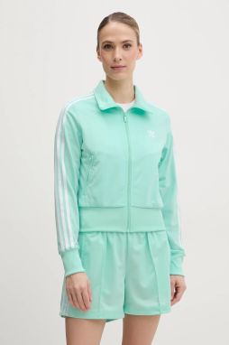 Mikina adidas Originals Firebird dámska, tyrkysová farba, s nášivkou, JC8266