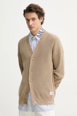 Bavlnený kardigán MM6 Maison Margiela béžová farba, SH0HP0008