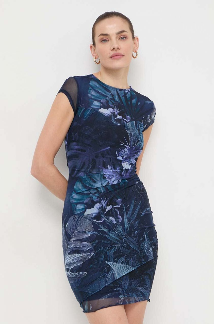 Šaty Guess AIDA tmavomodrá farba, mini, priliehavé, W3GK89 KBAH2