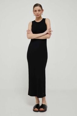 Šaty Tommy Hilfiger čierna farba,maxi,priliehavé,WW0WW38838
