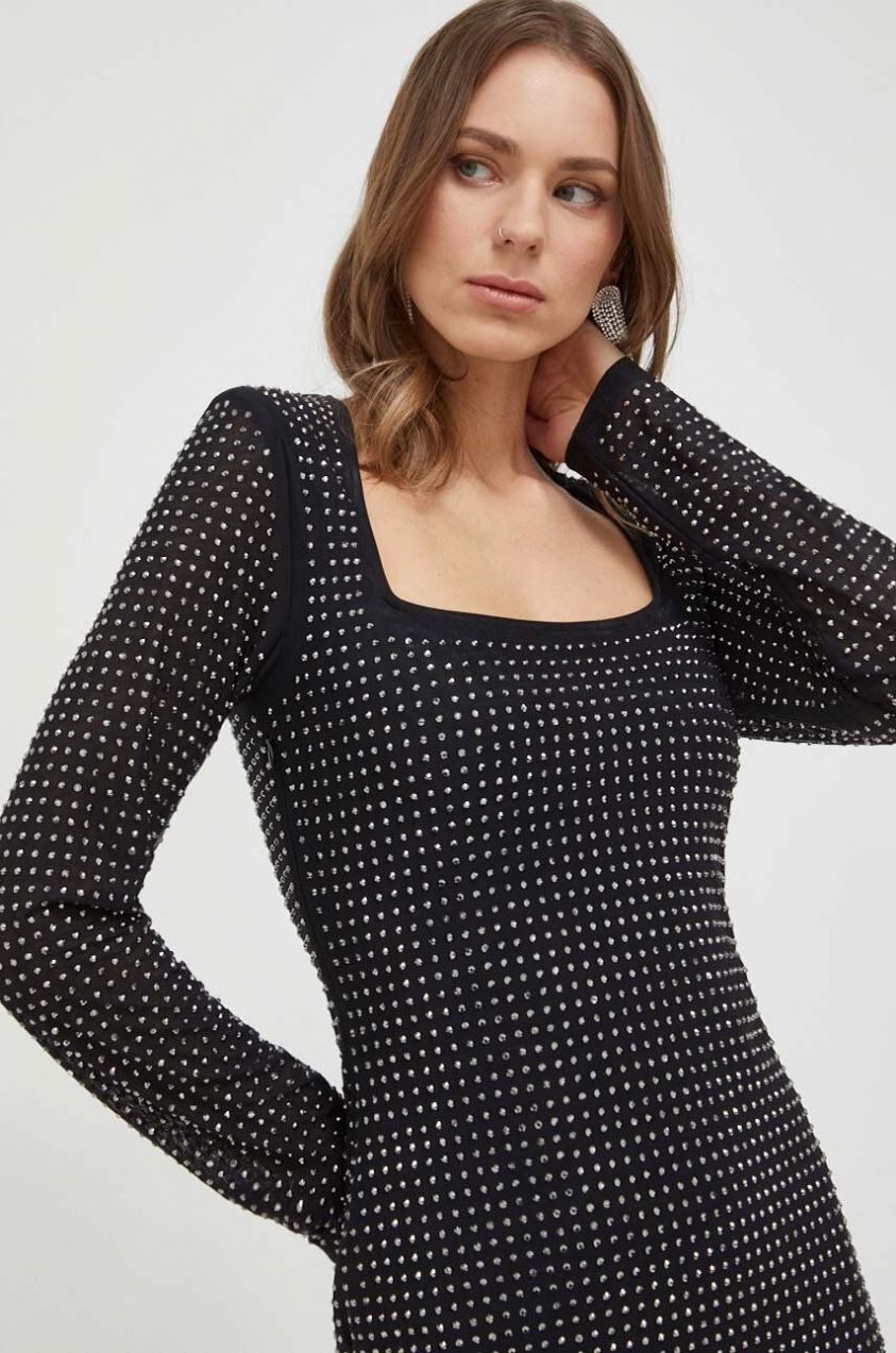 Šaty Guess EMILIE čierna farba, mini, priliehavé, W4RK46 KBZX0