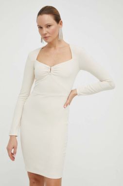 Šaty Guess EVELINA béžová farba, mini, priliehavé, W4RK53 KC2A2