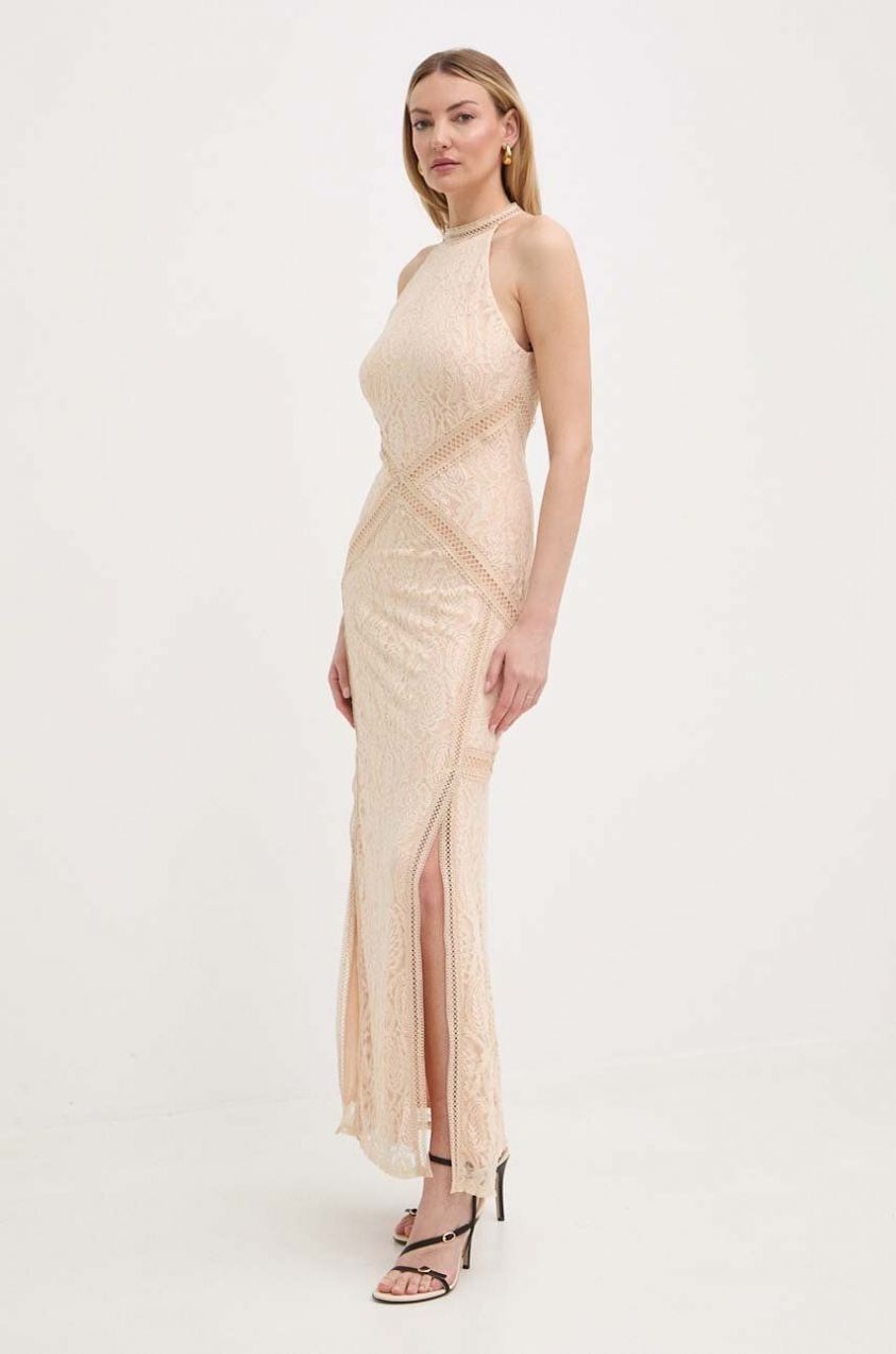 Šaty Guess LIZA oranžová farba, maxi, priliehavé, W4GK20 KC760