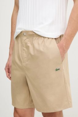 Bavlnené šortky Lacoste béžová farba