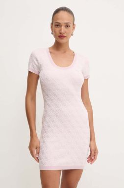 Šaty Guess ružová farba, mini, priliehavé, W4YK28 Z3FN0