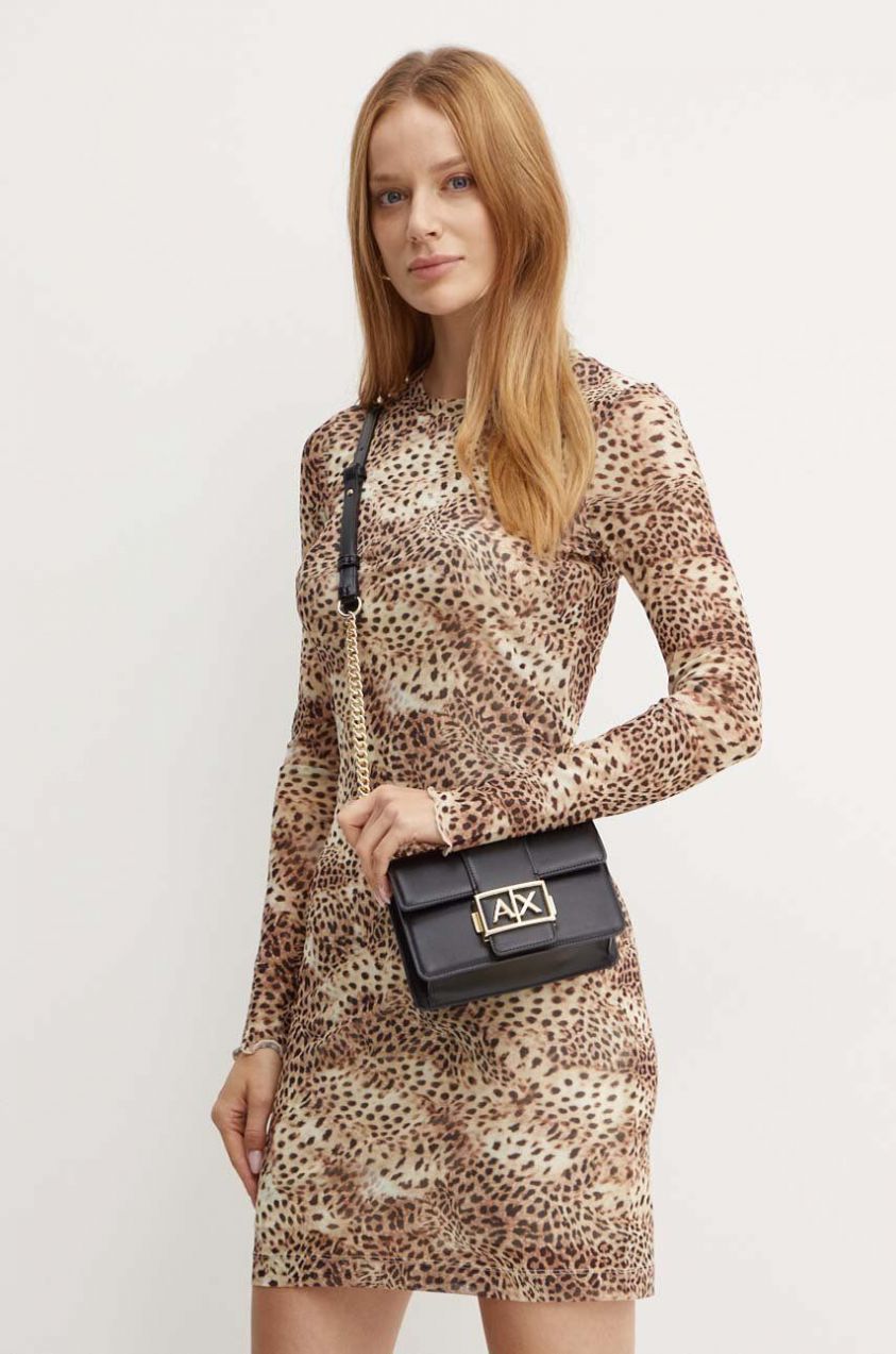 Šaty Guess ADRIANA hnedá farba, mini, priliehavé, W4YK83 KBBF2