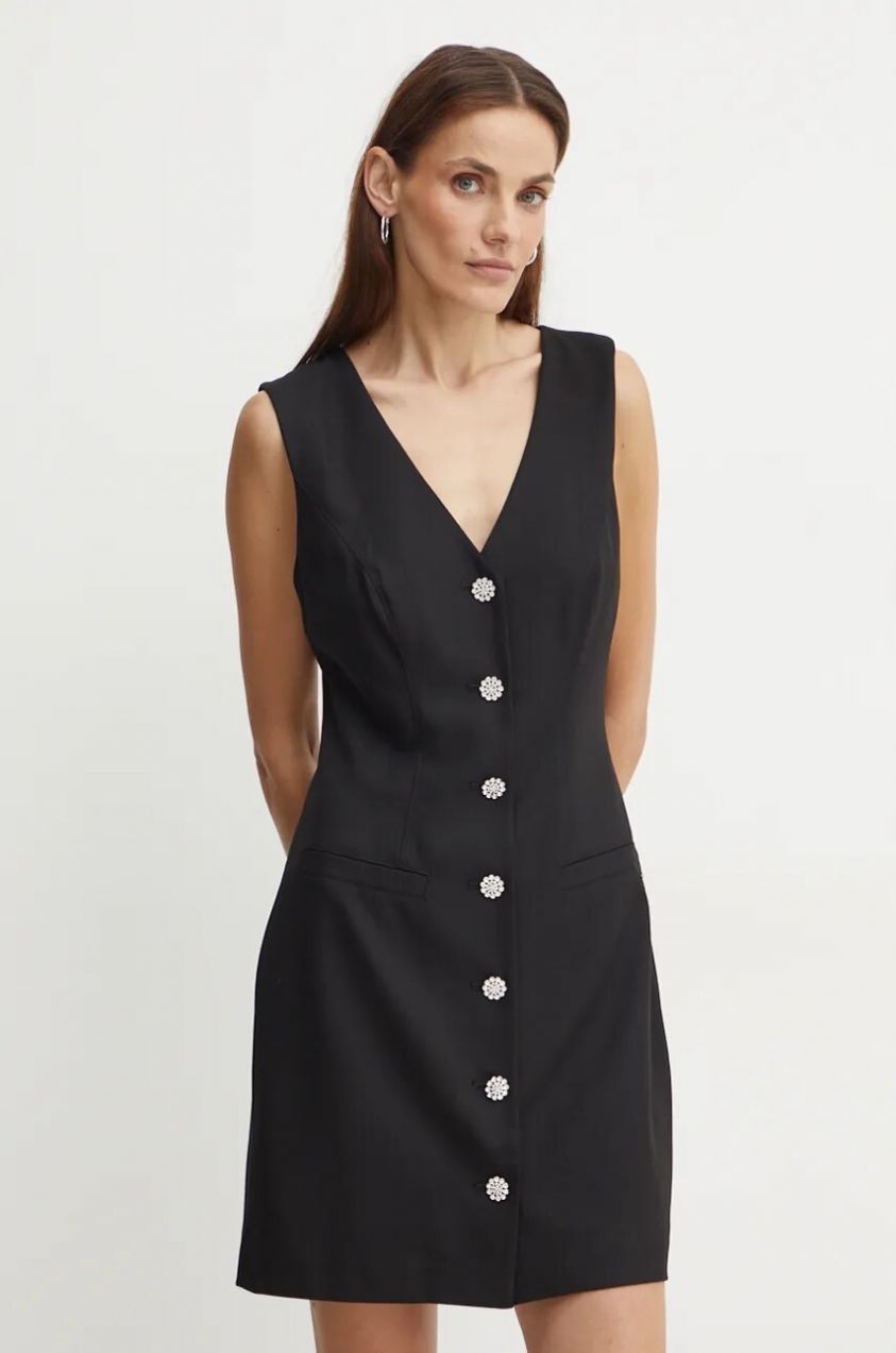 Šaty Guess DORIS čierna farba, mini, priliehavé, W4BK11 WGIF2
