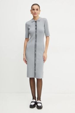 Šaty Karl Lagerfeld šedá farba, mini, priliehavé, 246W1325