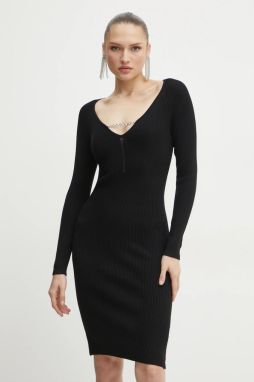 Šaty Guess SASHA čierna farba, mini, priliehavé, W5RK07 Z2YJ2