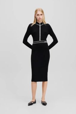 Šaty Karl Lagerfeld čierna farba, mini, priliehavé, A1W13027