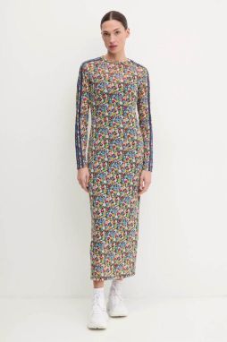 Šaty adidas Originals Liberty tmavomodrá farba, maxi, priliehavé, JC7773