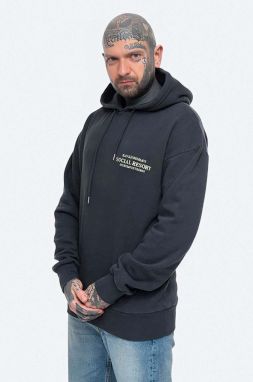 Mikina Han Kjøbenhavn M.130149-black, pánska, čierna farba, s kapucňou, s potlačou