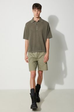 Bavlnené polo tričko MKI MIYUKI ZOKU Loose Gauge Polo zelená farba, jednofarebný, LOOSE.GAUGE.POLO
