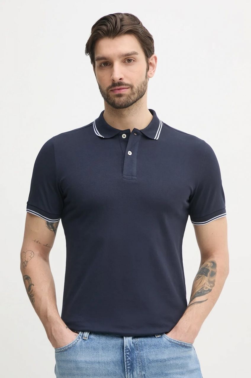 Polo tričko Geox pánske, tmavomodrá farba, jednofarebné, M5510R T3236