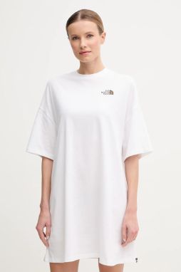 Šaty The North Face Essential biela farba, mini, oversize, NF0A87NF94X1