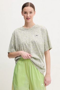 Bavlnené tričko adidas by Stella McCartney dámske, šedá farba, JD7952