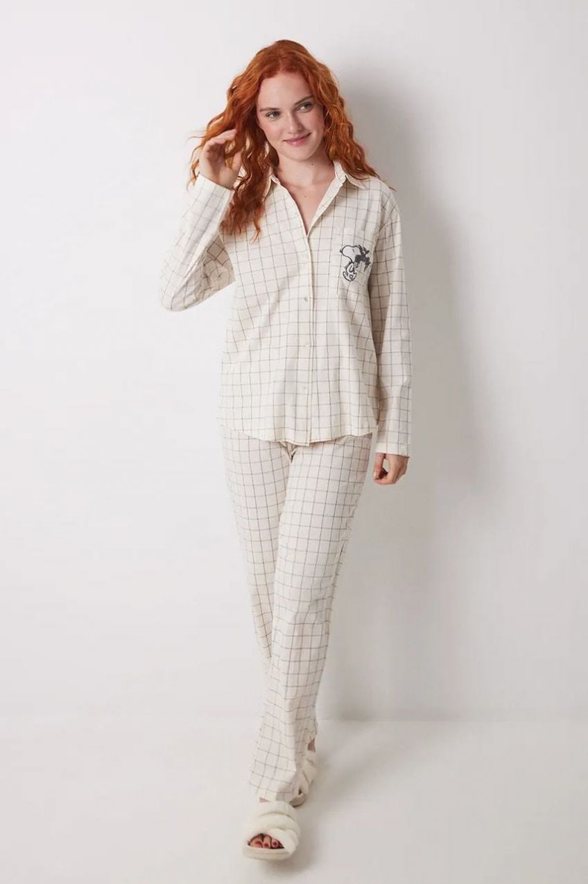 Bavlnené pyžamo women'secret dámske, béžová farba, bavlnené, 3599167
