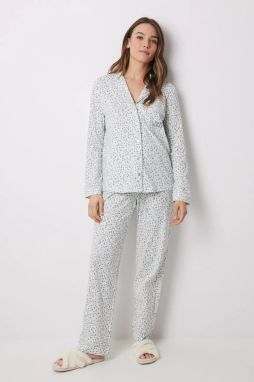 Bavlnené pyžamo women'secret dámske, zelená farba, bavlnené, 3599161