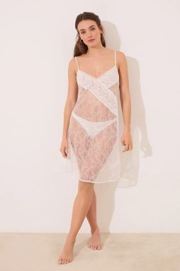 Nočná košeľa women'secret dámska, biela farba, čipkovaná, 3419151