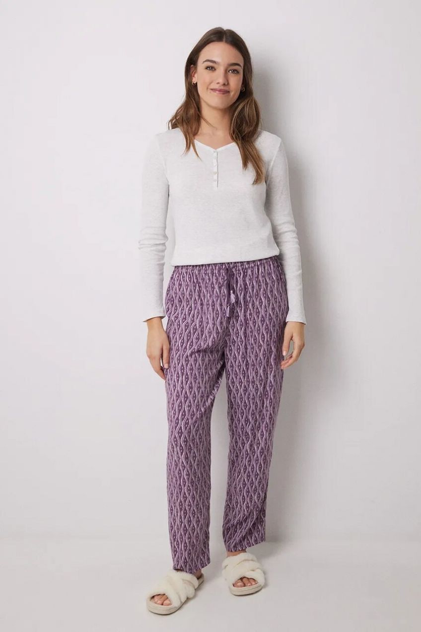 Pyžamové nohavice women'secret dámske, fialová farba, 3709650