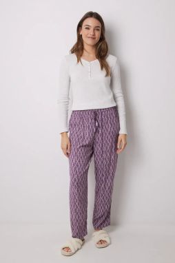 Pyžamové nohavice women'secret dámske, fialová farba, 3709650