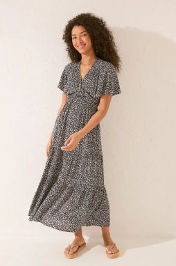Šaty women'secret čierna farba, maxi, áčkový strih, 5549923