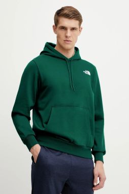 Mikina The North Face Simple Dome pánska, zelená farba, s kapucňou, s potlačou, NF0A89FC6GI1