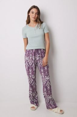Pyžamové nohavice women'secret dámske, fialová farba, 3709649