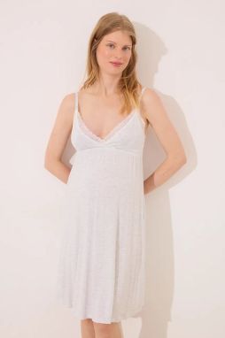 Tehotenská nočná košeľa women'secret dámska, šedá farba, 3639165