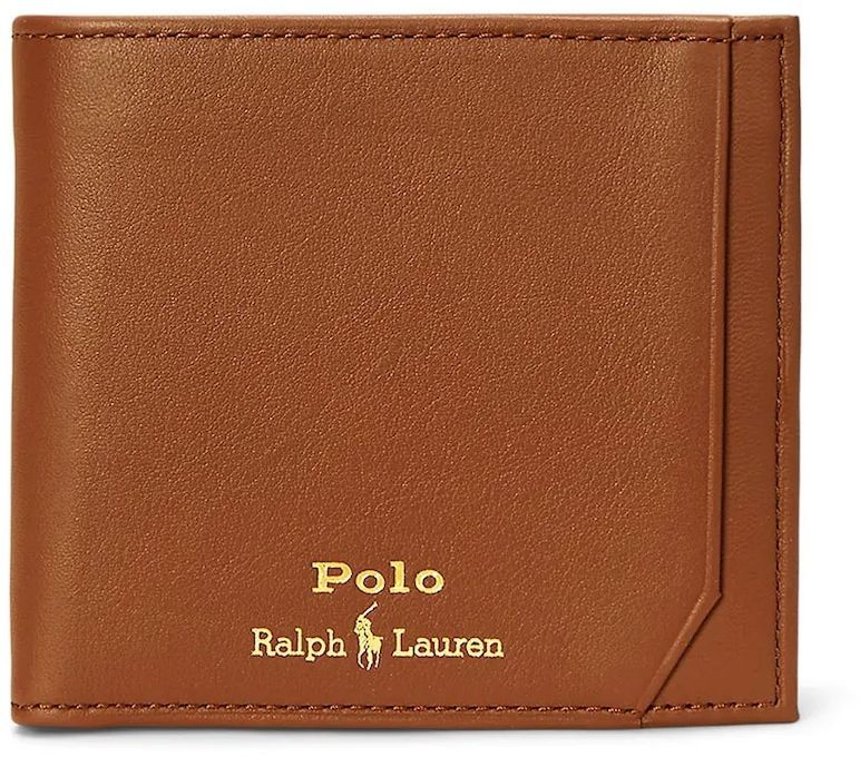 Kožená peňaženka Polo Ralph Lauren pánska, hnedá farba, 405963229