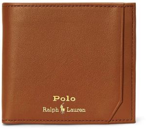 Kožená peňaženka Polo Ralph Lauren pánska, hnedá farba, 405963229