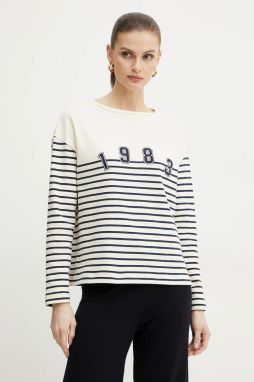 Bavlnená mikina Weekend Max Mara dámske, béžová farba, vzorovaná, 2515941041600
