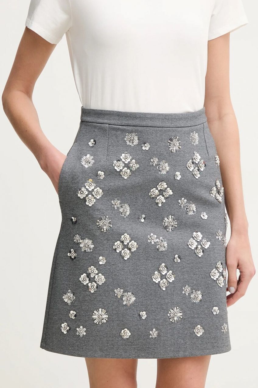 Sukňa Weekend Max Mara šedá farba, mini, rovný strih, 2515771021600