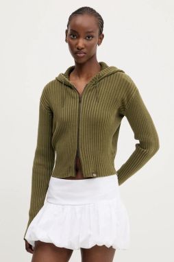 Bavlnený kardigán Dickies dámske, zelená farba, DK0A867YMGR1