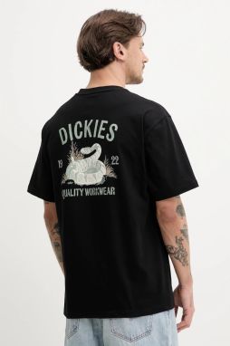 Bavlnené tričko Dickies pánske, čierna farba, s potlačou, DK0A4Z99BLK1