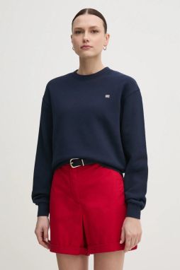 Bavlnená mikina Tommy Hilfiger dámska, tmavomodrá farba, jednofarebná, WW0WW45980