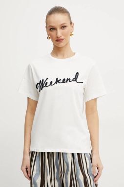 Bavlnené tričko Weekend Max Mara dámske, biela farba, 2515971042600