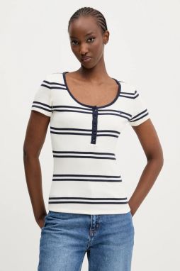 Tričko Abercrombie & Fitch dámske, biela farba, KI139-5271