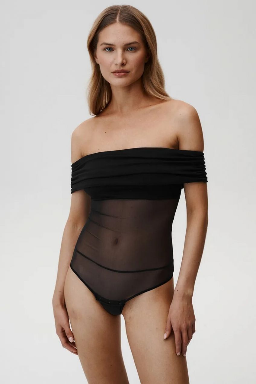 Blúzka Undress Code Libra Bodysuit Thong dámska, čierna farba, jednofarebná, 839