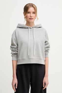 Bavlnená mikina Weekend Max Mara dámska, šedá farba, s kapucňou, jednofarebná, 2515921011600