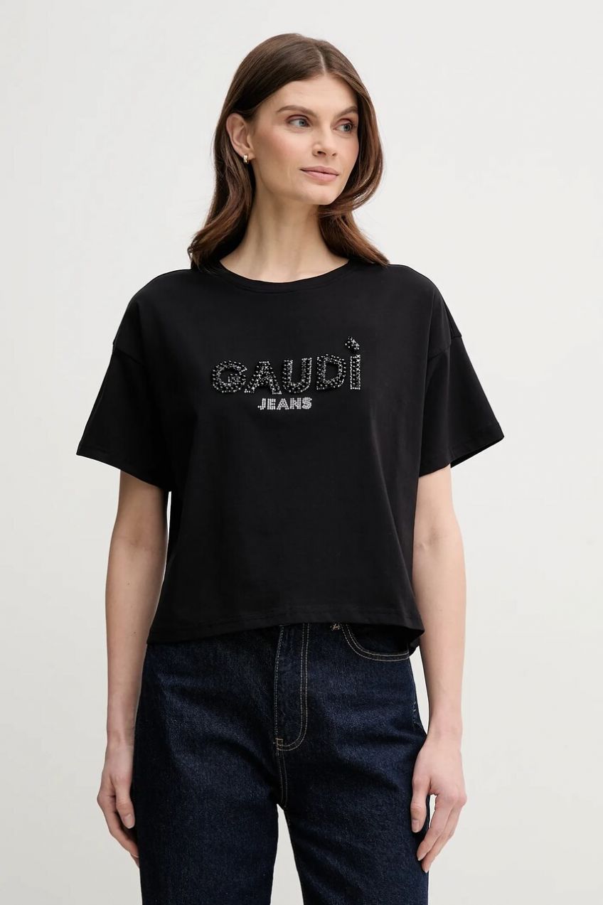 Tričko Gaudi dámske, čierna farba, 511BD64030