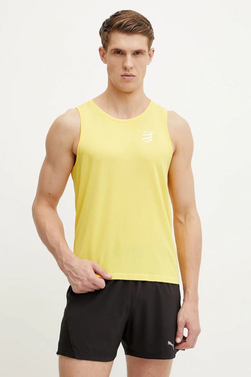 Bežecké tričko Compressport Singlet žltá farba, ATSM743