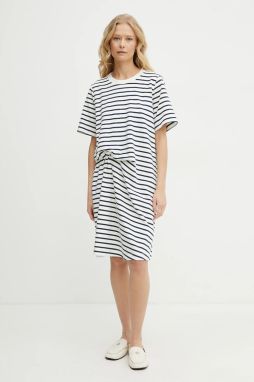 Bavlnené šaty Weekend Max Mara biela farba, mini, rovný strih, 2515621012600