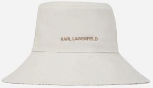 Bavlnený klobúk Karl Lagerfeld biela farba, bavlnený, A2W33017