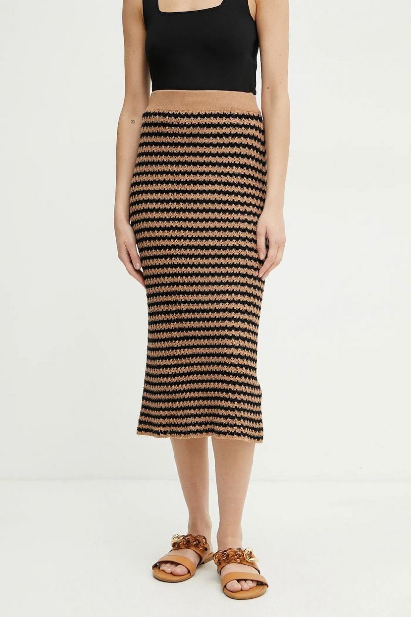 Sukňa Weekend Max Mara hnedá farba, midi, puzdrová, 2515301012600