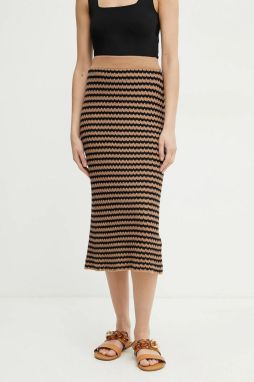Sukňa Weekend Max Mara hnedá farba, midi, puzdrová, 2515301012600