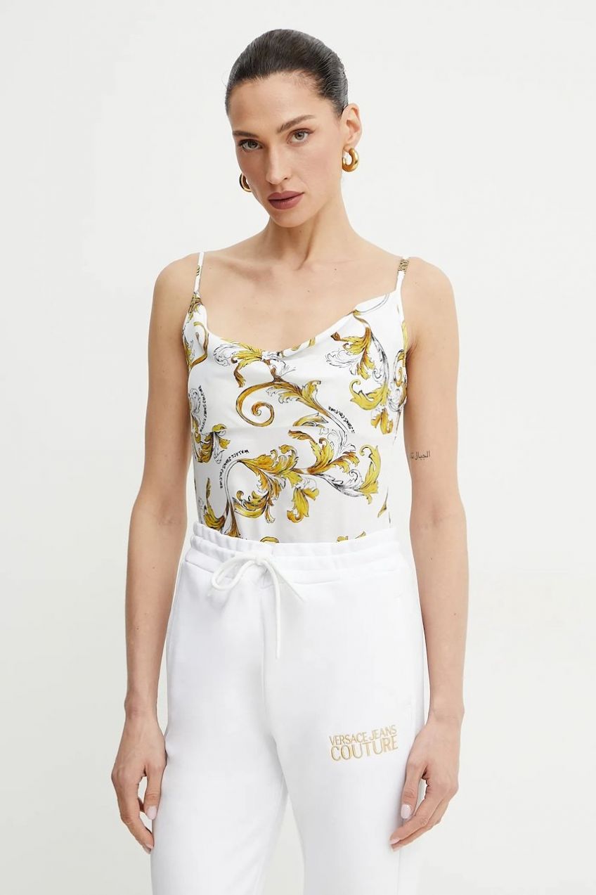 Blúzka Versace Jeans Couture dámska, biela farba, vzorovaná, 78HAM236 NS639